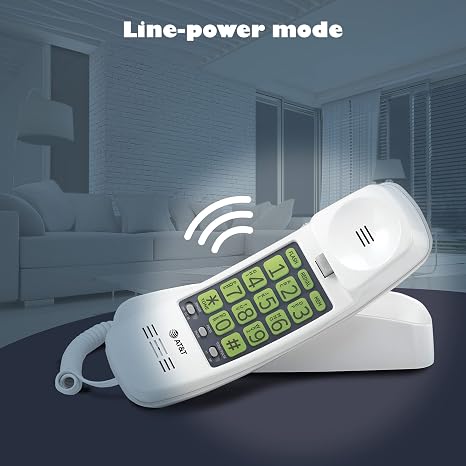 Lighted keypad classic Trimline phone with wall mount and speed dial for easy use. Ideal for home or.