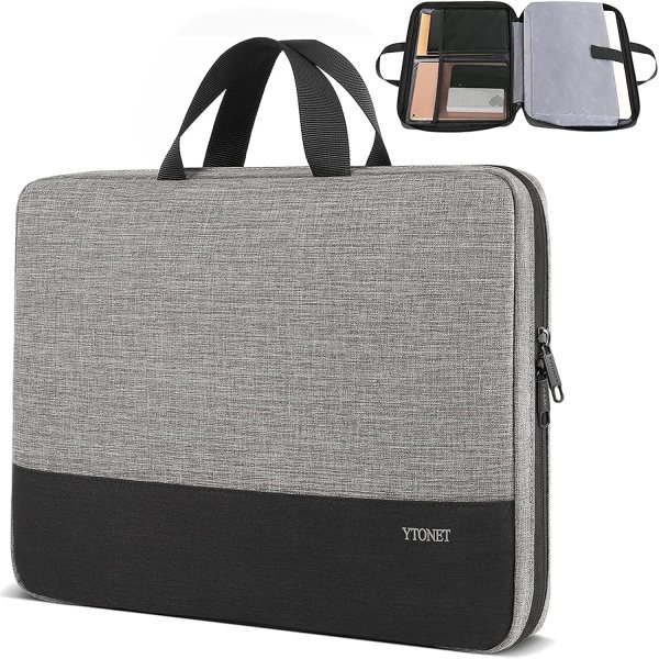 TSA Friendly Laptop Sleeve 15.6 Inch – Water-Resistant, Slim & Lightweight with Organizer Pockets for Business & Travel