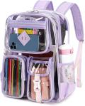 Clear Backpack for Girls – Transparent See-Through Bookbag with Multi-Pockets and Waterproof Design for School, Stadium Events, and Travel Clear Backpack for Girls – Transparent See-Through Bookbag with Multi-Pockets and Waterproof Design for School, Stadium Events, and Travel
