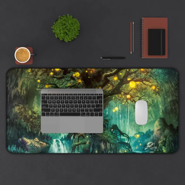 enchanted forest desk mat