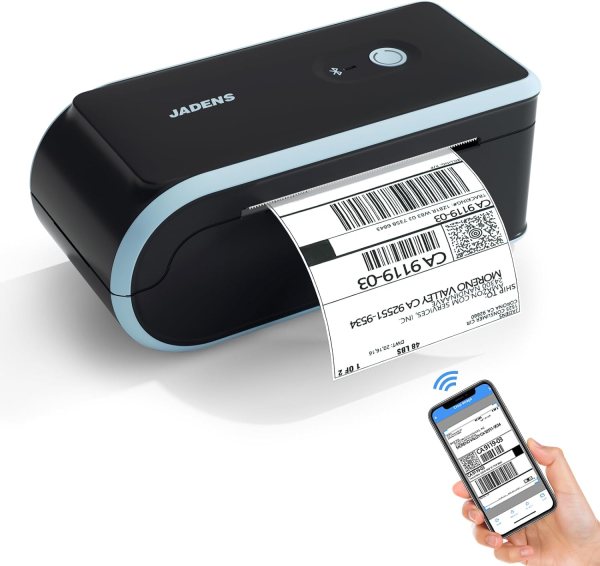Bluetooth Label Printer for Small Business, Wireless Thermal Label Printer with Dual Connectivity for Windows, Mac, iOS, Android, USB & Bluetooth
