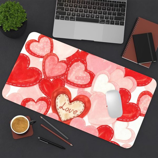 Large PU Leather Valentine Desk Mat