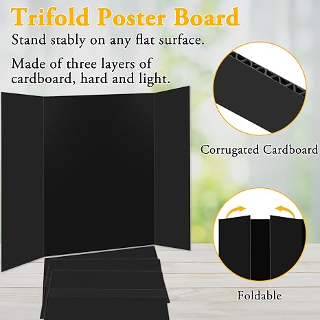 Black Tri-Fold Poster Board