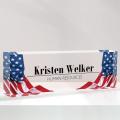 Desk Name Plate Personalized, Custom Name Plates for Desks, Premium American Flag Acrylic Desk Name Plate, Office Desk Decor for Women or Men Coworkers, Boss, Employee, Teacher (Flag2)