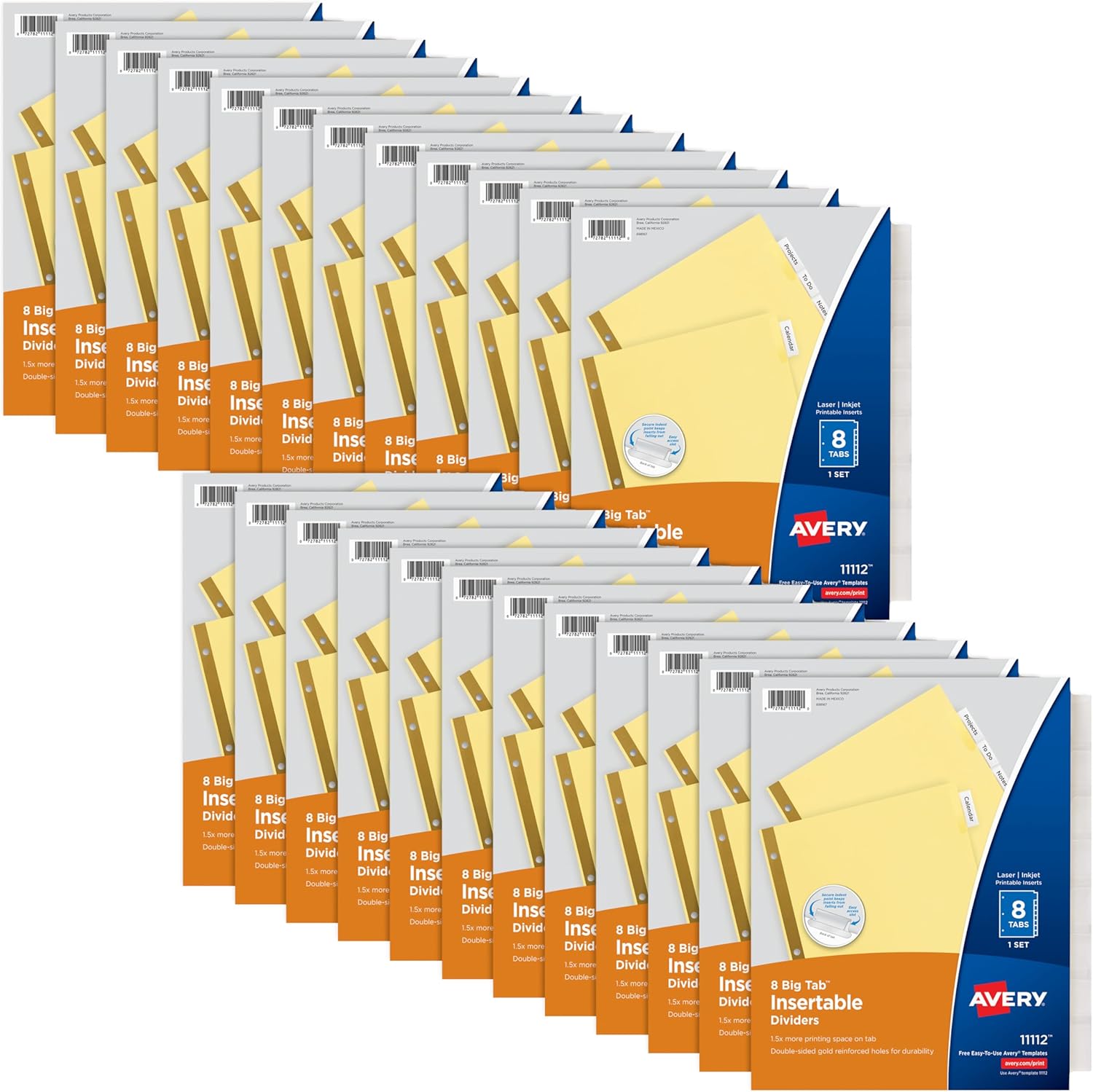 Tab Insertable Dividers with Large Tabs, Reinforced Holes, and Durable Paper for Easy File Organization and Customization
