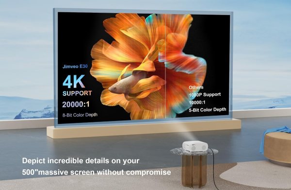 AI Autofocus Outdoor Projector for Home Theater & Movie Nights.