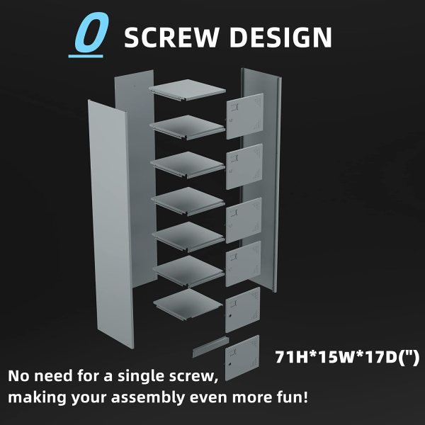 Screw design for easy assembly of metal storage lockers.