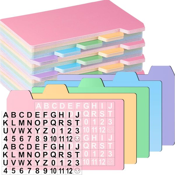 Dry Erase Index Cards – Reusable and Erasable for Study, Office, and Organization – 50 Pack with Colorful Tabs