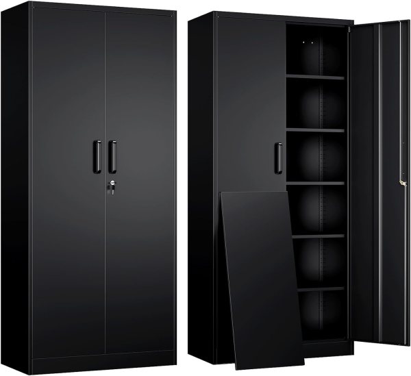 Heavy Duty Storage Cabinet with Adjustable Shelves, Lock for Office and Industrial Use