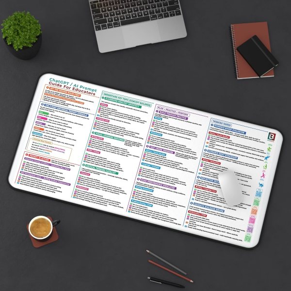 white ai desk mat for teachers