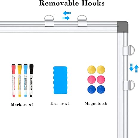 Removable hooks, markers, eraser, and magnets for cork board.