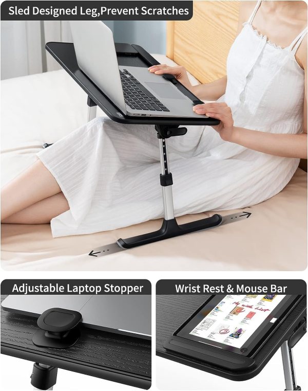 Adjustable bed desk