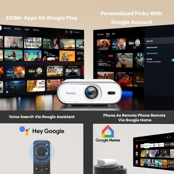 smart projector compatible google tv
