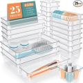 Expandable Drawer Organizer – Stackable Clear Storage Bins for Kitchen, Office, and Bathroom Organization Expandable Drawer Organizer – Stackable Clear Storage Bins for Kitchen, Office, and Bathroom Organization