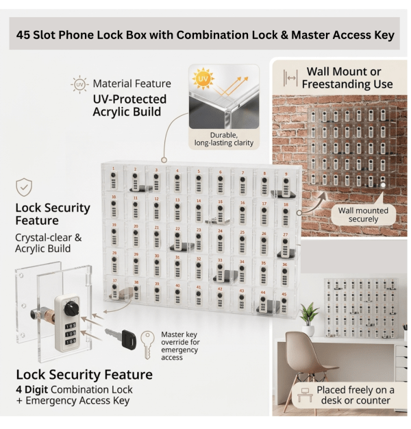 phone lock box with master key