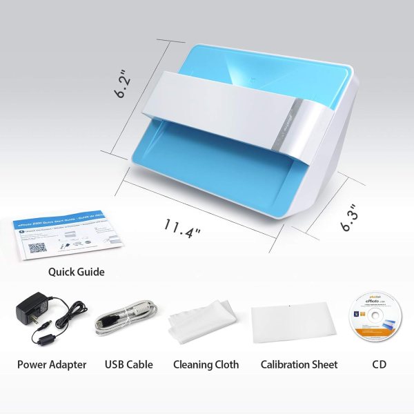High-speed photo scanner with image enhancement for fast digitization of photos and documents.