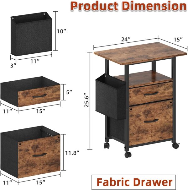 Office filing cabinet with spacious top and lockable casters for mobility and organization.