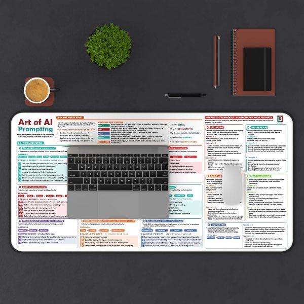 white ai desk mat