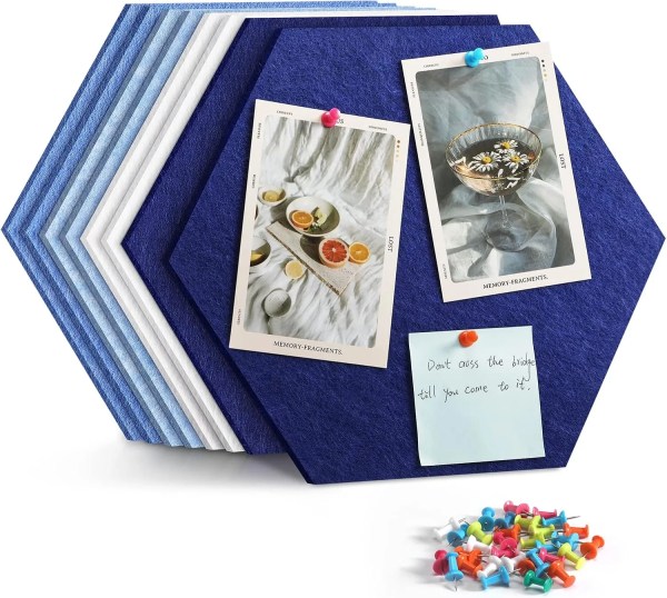 Honeycomb Bulletin Board – Creative Hexagon Notice Board for Wall Collage and DIY Designs, Decorative Wall Organizer for Office and Home Use