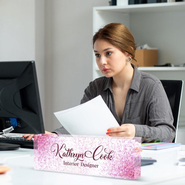 custom acrylic desk name plate