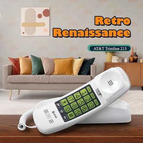 Retro Renaissance classic wall-mounted phone with illuminated keypad and speed dial features.
