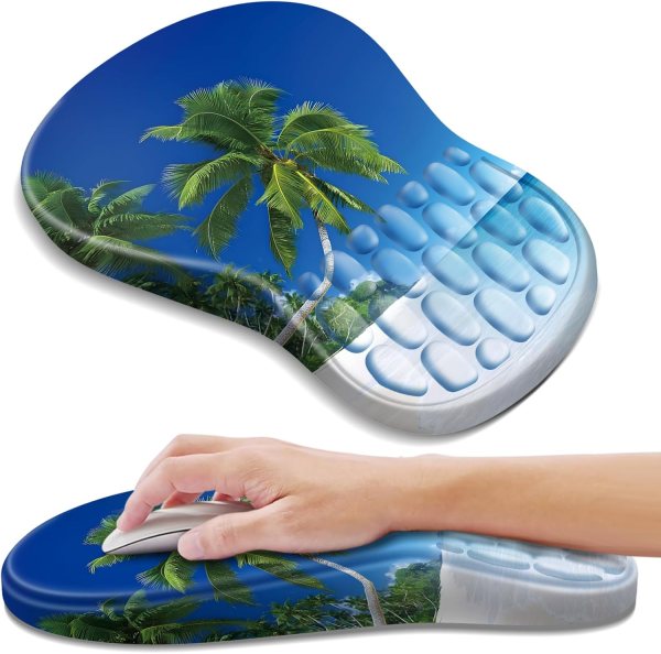 Wrist Support Mouse Pad with Memory Foam and Massage Bump Design