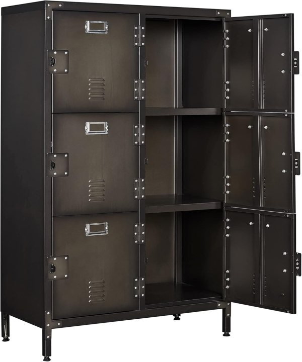 Office Storage Locker with 6 Doors, Adjustable Shelves, and Durable Steel Construction for Secure Office and Home Storage
