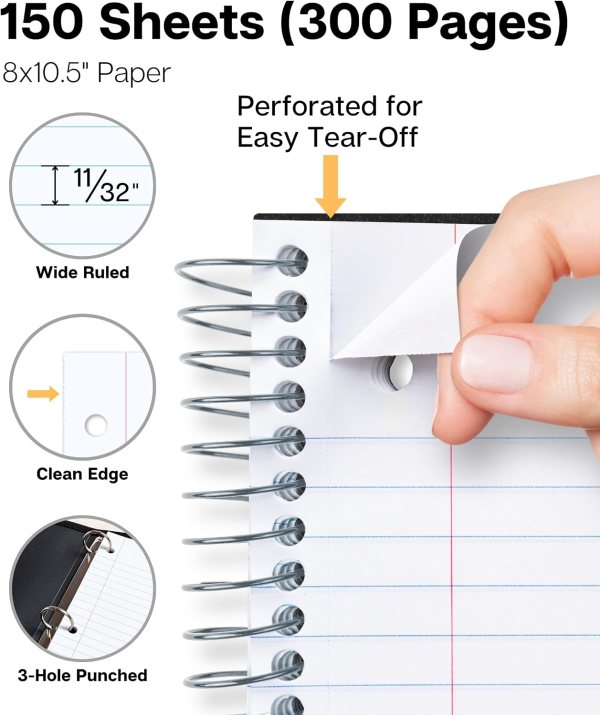 Spiral Notebook 150 Sheets 8x10.5