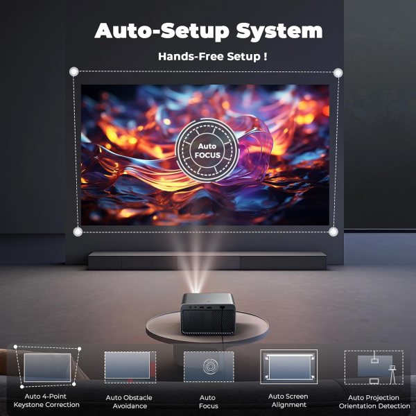 WiFi Projector 1080P with AI Auto‑Focus