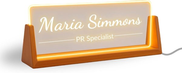 Custom desk name plate