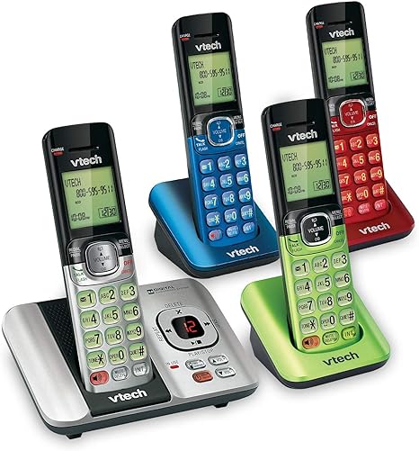 Caller ID Phone with Handset Speakerphone and Call Waiting – Expandable System with 4 Handsets