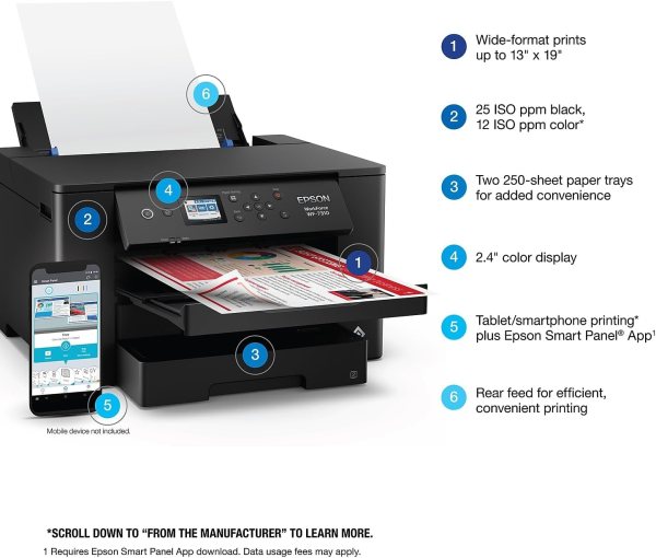 Epson high-volume printer with wide-format printing up to 13" x 19".