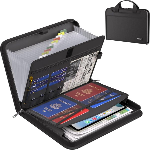 Fireproof File Organizer – Expandable Storage Folder for Documents, Waterproof & Fire Resistant File Folder for Office, Home, School, and Travel
