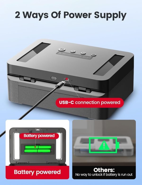 Timed Lock Box with USB Charging