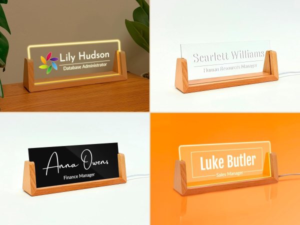 Custom desk name plate