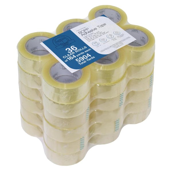 Premium Packing Tape for Shipping and Packaging, 36 Rolls of Clear Sealing Tape, Strong Adhesive for Box Sealing, Shipping, and Storage