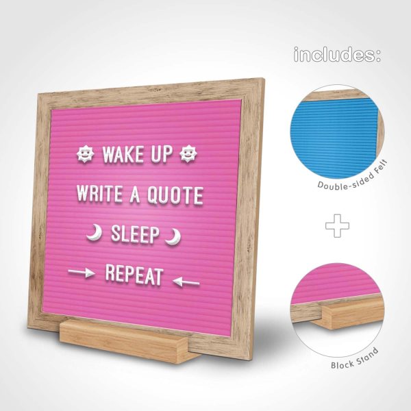 Double-sided felt message board with letters, numbers, and emojis.